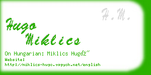 hugo miklics business card